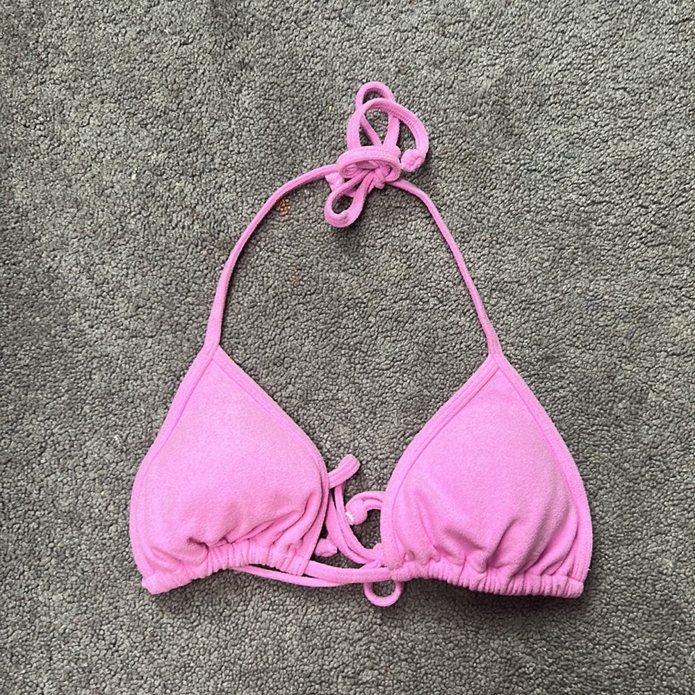 Pink terry cloth bikini, new been worn only tried on! top and bottoms is mediums